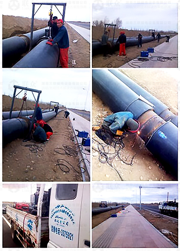 新疆阿勒泰地區(qū)客戶(hù)試用三聯(lián)磁電DJ-220管道消磁機(jī)中